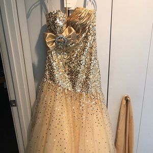 Tony Bowls Le Gala Gold gown
